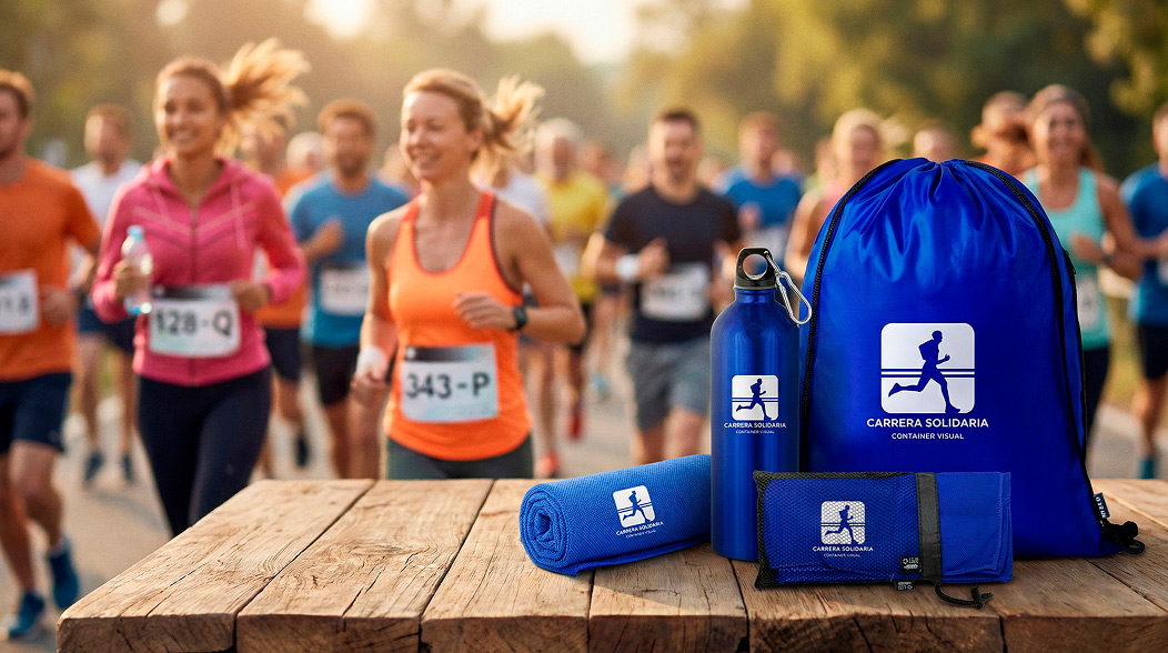 Pack de productos deportivos personalizados para eventos y promociones de empresa